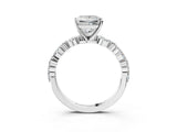 White gold Princess Cut Diamond Ring with Marquise and Round with Moissanite side stone Side Stones and Four-Prong Setting_75