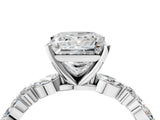 White gold Princess Cut Diamond Ring with Marquise and Round with Moissanite side stone Side Stones and Four-Prong Setting_76