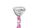 White gold Princess Cut Diamond Ring with Marquise and Round with Pink Sapphire side stone Side Stones and Four-Prong Setting_17