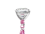 White gold Princess Cut Diamond Ring with Marquise and Round with Pink Sapphire side stone Side Stones and Four-Prong Setting_5