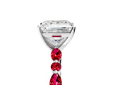 White gold Princess Cut Diamond Ring with Marquise and Round with Ruby side stone Side Stones and Four-Prong Setting_41