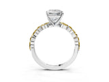 White gold Princess Cut Diamond Ring with Marquise and Round with Yellow Sapphire side stone Side Stones and Four-Prong Setting_51