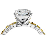 White gold Princess Cut Diamond Ring with Marquise and Round with Yellow Sapphire side stone Side Stones and Four-Prong Setting_51