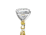 White gold Princess Cut Diamond Ring with Marquise and Round with Yellow Sapphire side stone Side Stones and Four-Prong Setting_59