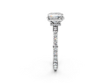 White gold Princess Cut Diamond Ring with Pavé Band and Four-Prong Setting_108