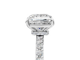 White gold Princess Cut Diamond Ring with Pavé Band and Four-Prong Setting_111