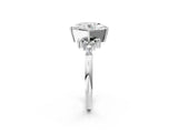 White gold Princess Cut Diamond Ring with Side Stones and Four-Prong Setting_116