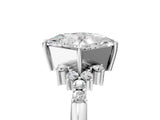 White gold Princess Cut Diamond Ring with Side Stones and Four-Prong Setting_119