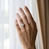 White gold Princess Cut Diamond Ring with Side Stones and Four-Prong Setting_126