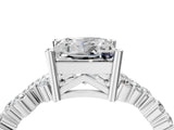 White gold Princess Cut Diamond Scattered Round Accent Ring with Prong Setting_22
