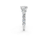 White gold Princess Cut Diamond Side Stone Engagement Ring with Four-Prong Setting_26