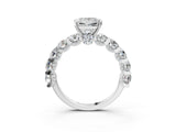 White gold Princess Cut Diamond Side Stone Engagement Ring with Four-Prong Setting_27