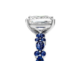 White gold Princess Cut Diamond Side Stone Solitaire Ring with Round with Blue Sapphire side stone and Four-Prong Setting_17