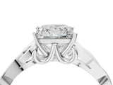 White gold Princess Cut Diamond Solitaire Celtic Knot Ring with Four-Prong Setting_130