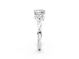 White gold Princess Cut Diamond Solitaire Celtic Knot Ring with Four-Prong Setting_132