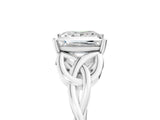 White gold Princess Cut Diamond Solitaire Celtic Knot Ring with Four-Prong Setting_134