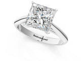 White gold Princess Cut Diamond Solitaire Engagement Ring with Cathedral Setting and Four-Prong Mount_15