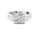 White gold Princess Cut Diamond Solitaire Engagement Ring with Cathedral Setting and Four-Prong Mount_26