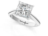 White gold Princess Cut Diamond Solitaire Engagement Ring with Cathedral Setting and Four-Prong Mount_27