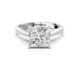 White gold Princess Cut Diamond Solitaire Engagement Ring with Cathedral Setting and Four-Prong Mount_271
