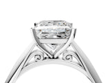 White gold Princess Cut Diamond Solitaire Engagement Ring with Cathedral Setting and Four-Prong Mount_276