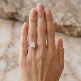 White gold Princess Cut Diamond Solitaire Engagement Ring with Celtic Knot Band and Four-Prong Setting_135