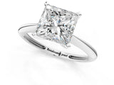 White gold Princess Cut Diamond Solitaire Engagement Ring with Classic Band and Four-Prong Setting_28