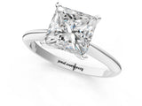 White gold Princess Cut Diamond Solitaire Engagement Ring with Classic Band and Four-Prong Setting_64