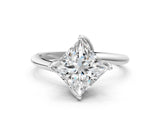White gold Princess Cut Diamond Solitaire Engagement Ring with Four-Prong Setting and Classic Band_20