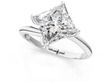 White gold Princess Cut Diamond Solitaire Engagement Ring with Four-Prong Setting and Classic Band_21