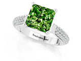 White gold Princess Cut Diamond Solitaire Engagement Ring with Pavé Band and Four-Prong Setting_1