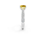 White gold Princess Cut Diamond Solitaire Engagement Ring with Pavé Band and Four-Prong Setting_2