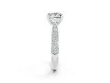 White gold Princess Cut Diamond Solitaire Engagement Ring with Pavé Band and Four-Prong Setting_2