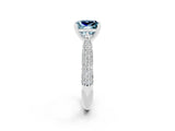 White gold Princess Cut Diamond Solitaire Engagement Ring with Pavé Band and Four-Prong Setting_2