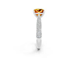 White gold Princess Cut Diamond Solitaire Engagement Ring with Pavé Band and Four-Prong Setting_2