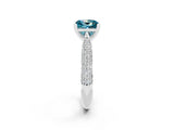 White gold Princess Cut Diamond Solitaire Engagement Ring with Pavé Band and Four-Prong Setting_2