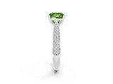 White gold Princess Cut Diamond Solitaire Engagement Ring with Pavé Band and Four-Prong Setting_2