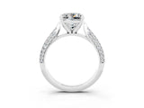 White gold Princess Cut Diamond Solitaire Engagement Ring with Pavé Band and Four-Prong Setting_3