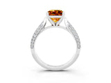 White gold Princess Cut Diamond Solitaire Engagement Ring with Pavé Band and Four-Prong Setting_3