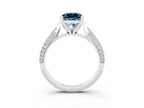 White gold Princess Cut Diamond Solitaire Engagement Ring with Pavé Band and Four-Prong Setting_3