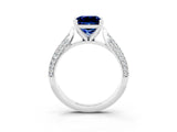 White gold Princess Cut Diamond Solitaire Engagement Ring with Pavé Band and Four-Prong Setting_3