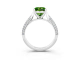 White gold Princess Cut Diamond Solitaire Engagement Ring with Pavé Band and Four-Prong Setting_3