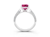 White gold Princess Cut Diamond Solitaire Engagement Ring with Pavé Band and Four-Prong Setting_3