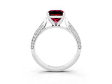 White gold Princess Cut Diamond Solitaire Engagement Ring with Pavé Band and Four-Prong Setting_3