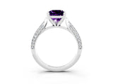 White gold Princess Cut Diamond Solitaire Engagement Ring with Pavé Band and Four-Prong Setting_3
