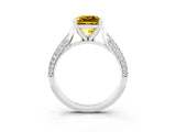 White gold Princess Cut Diamond Solitaire Engagement Ring with Pavé Band and Four-Prong Setting_3