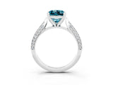 White gold Princess Cut Diamond Solitaire Engagement Ring with Pavé Band and Four-Prong Setting_3