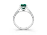 White gold Princess Cut Diamond Solitaire Engagement Ring with Pavé Band and Four-Prong Setting_3