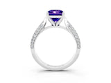 White gold Princess Cut Diamond Solitaire Engagement Ring with Pavé Band and Four-Prong Setting_3