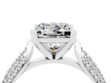 White gold Princess Cut Diamond Solitaire Engagement Ring with Pavé Band and Four-Prong Setting_4